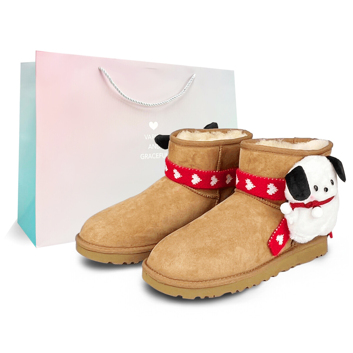

CLASSIC MINI Зимние ботинки женские коричневый красный белый Ugg