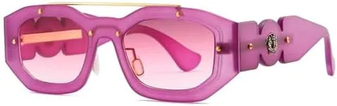 

Модные панк-солнцезащитные очки 2027 года для мужчин, винтажные, декоративные, многоугольные, для женщин, весенние, уникальные солнцезащитные очки MTZJH, Pink