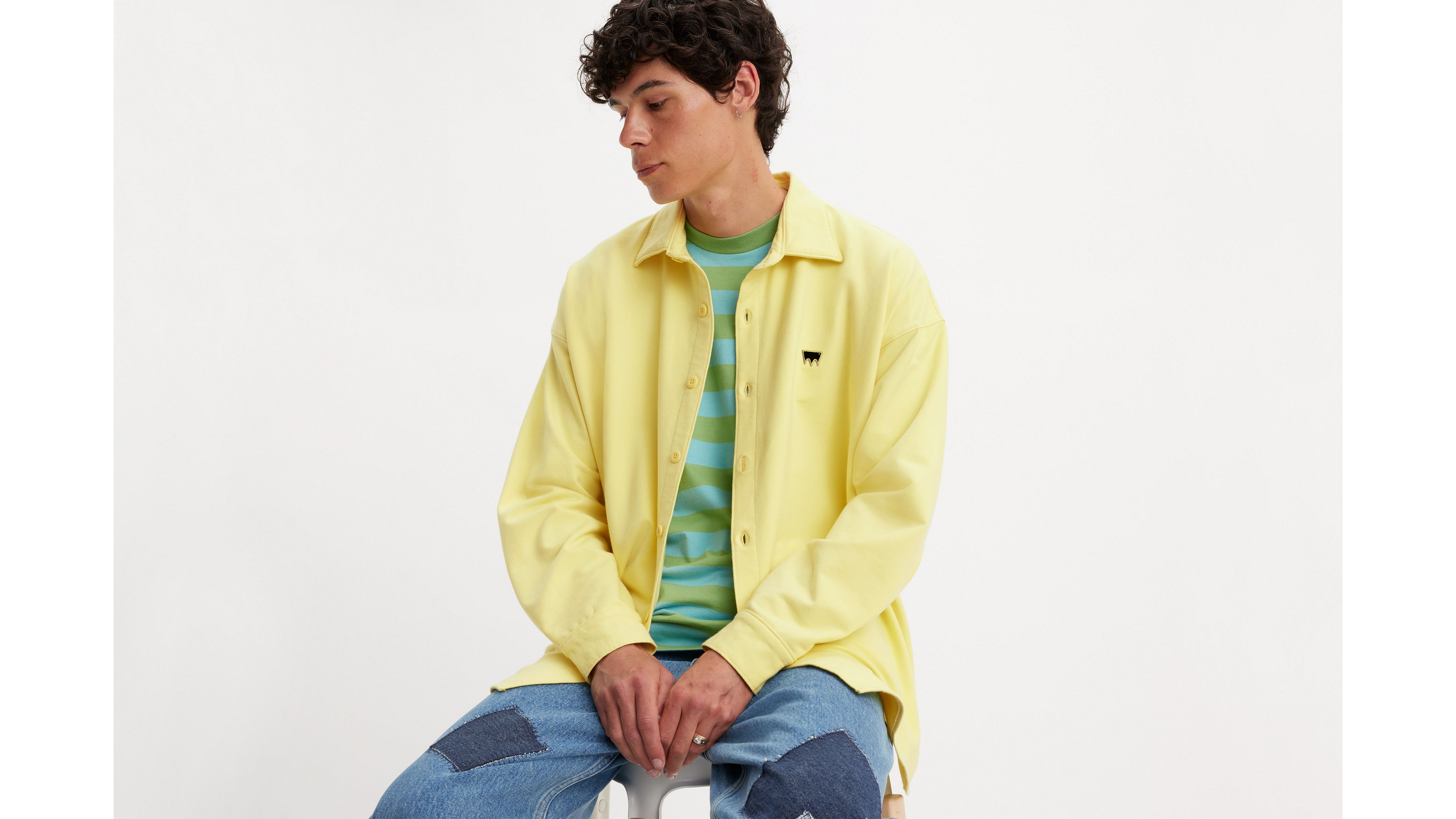 

Флисовая рубашка Levi's Skateboarding на пуговицах, цвет Custard - Yellow