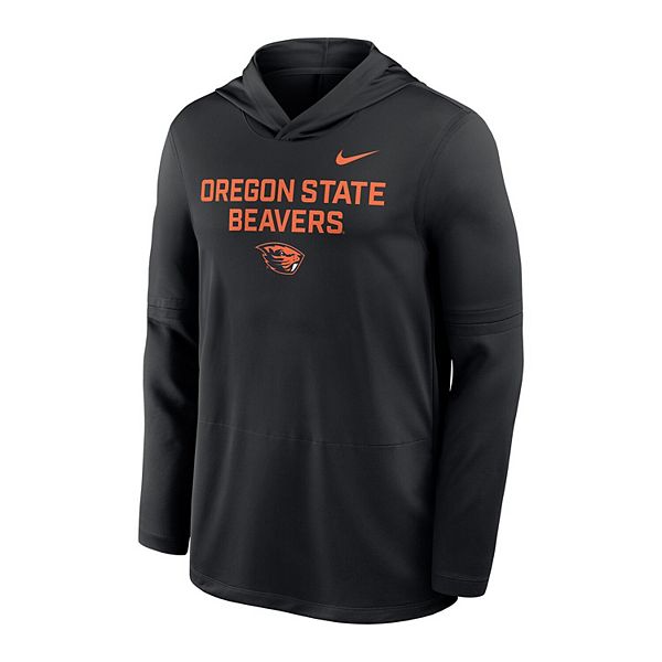 Мужская черная толстовка oregon state beavers 2025 sideline dri-fit с длинным рукавом Nike — фото 3