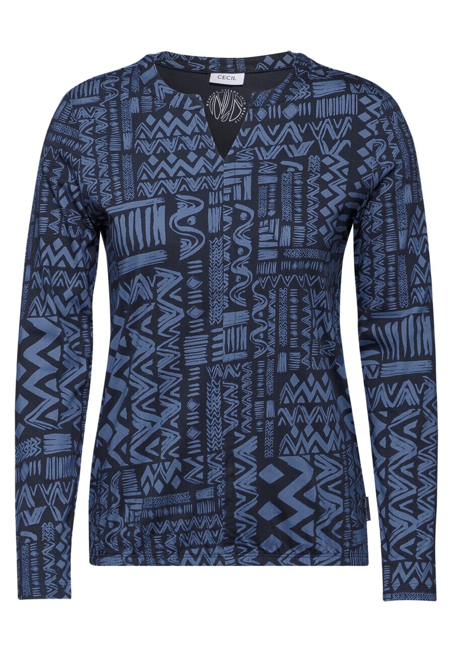 

Лонгслив CECIL Shirt, цвет night blue/dusty blue