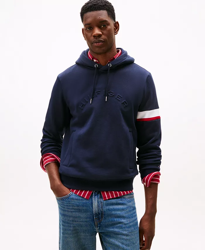 

Мужской худи с полосками на рукавах Tommy Hilfiger, синий