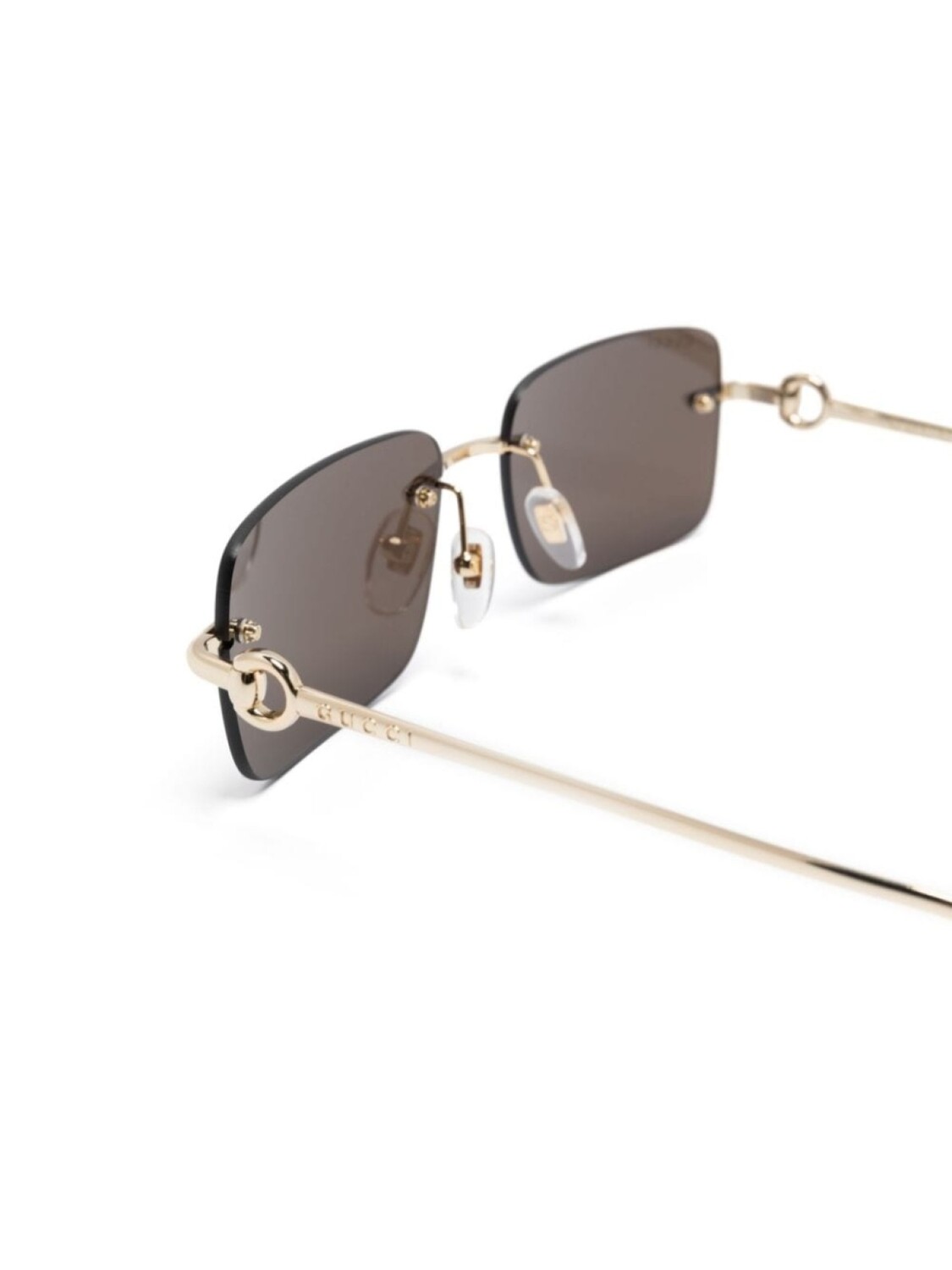 Gucci Eyewear солнцезащитные прямоугольные очки коричневого оттенка — фото 3
