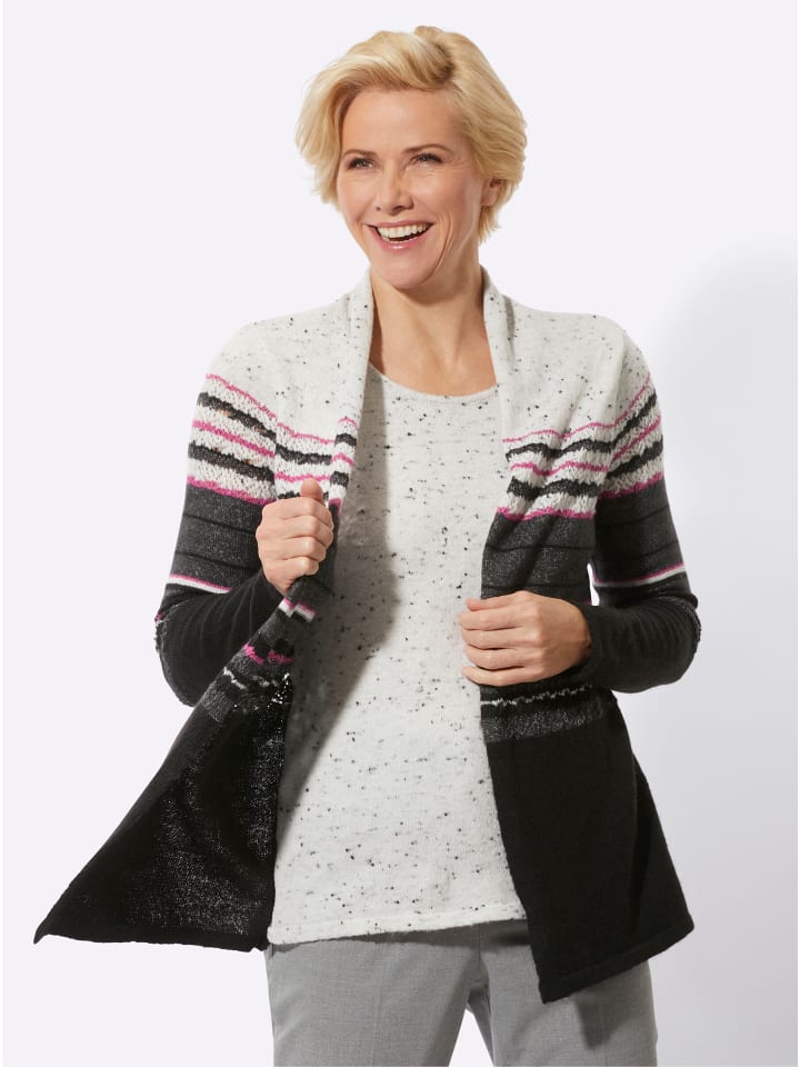 

WITT WEIDEN Свитер «2 в 1» в полоску антрацитово-меланжевого цвета