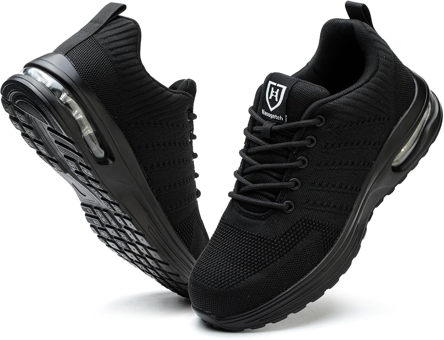 

Кроссовки с металлическим носком для мужчин и женщин, легкие, комфортные туфли, неразрушимые, противоскользящие защитные ботинки для строительства Sogetch, черный