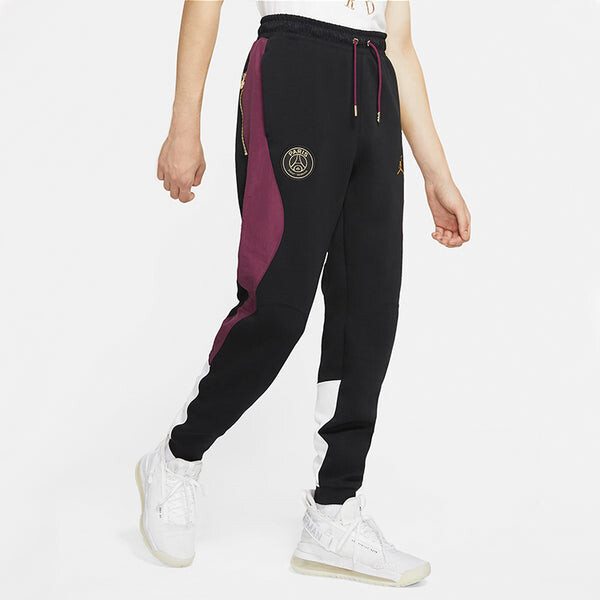 Спортивные штаны Air Jordan Paris Saint-Germain Colorblock Elastic Waistband Lacing Casual Sports Pants Black, черный — фото 4