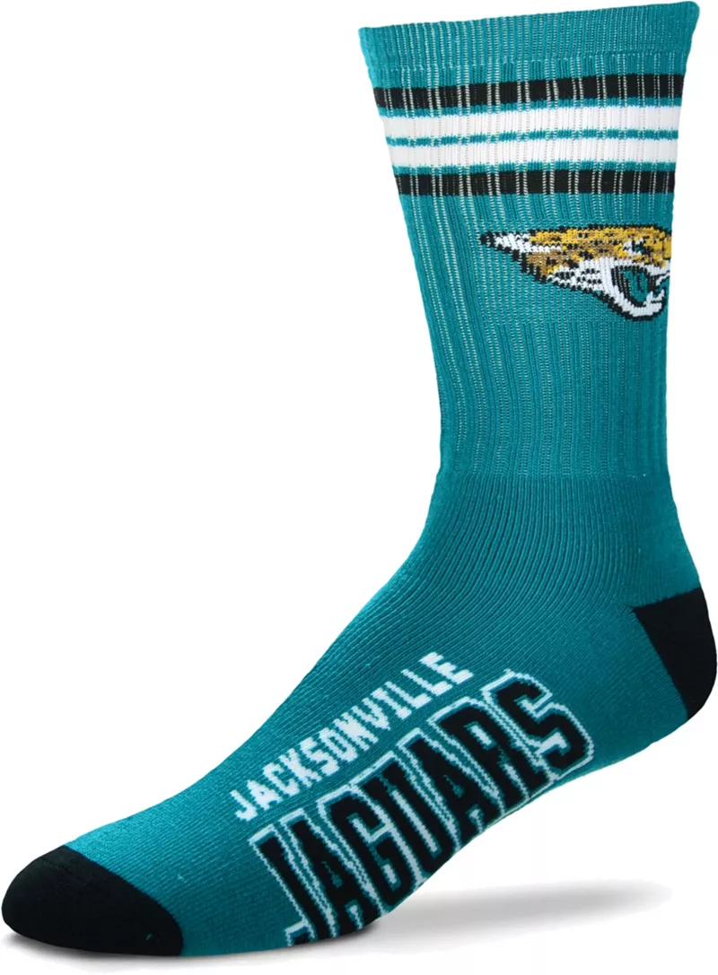 

Носки Deuce Crew с 4 полосками для босых ног Jacksonville Jaguars For Bare Feet