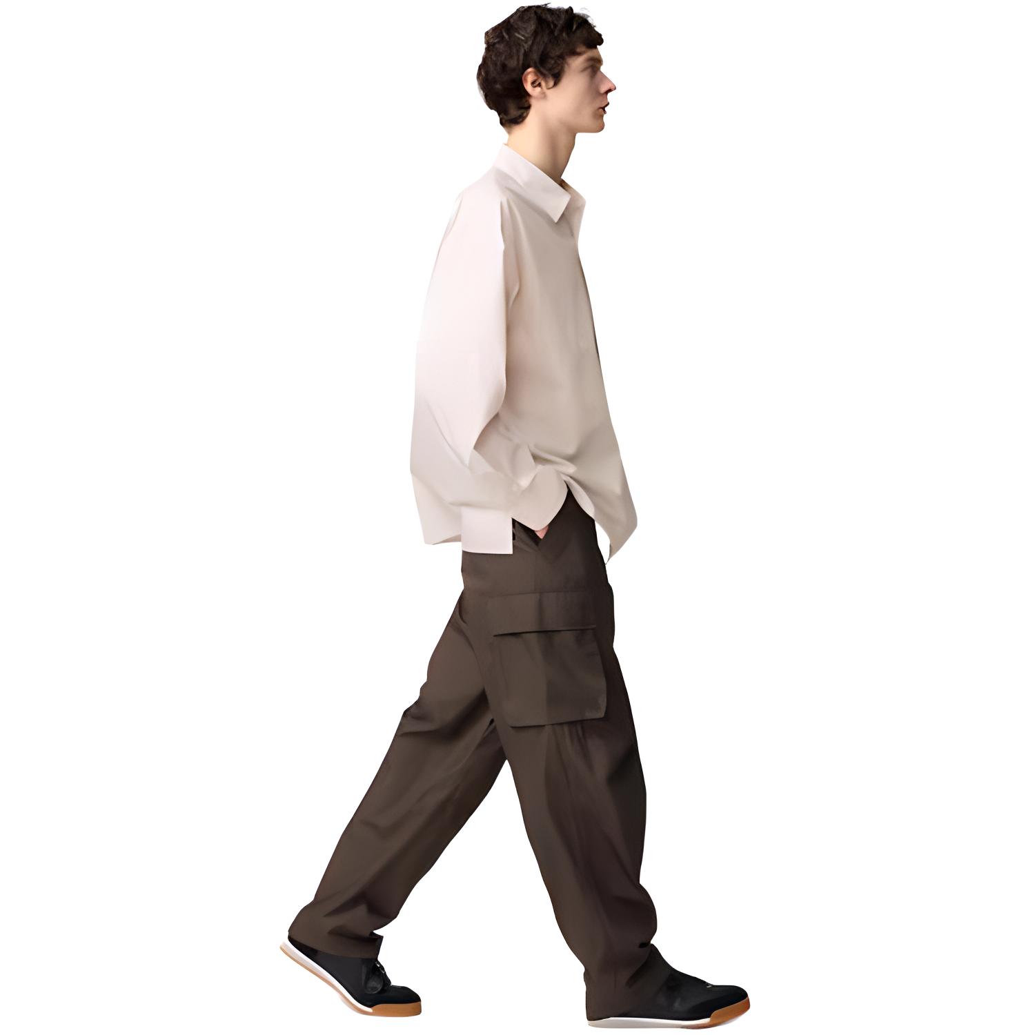 UNIQLO Брюки карго Clare Waight Keller Unisex темно-коричневые — фото 3