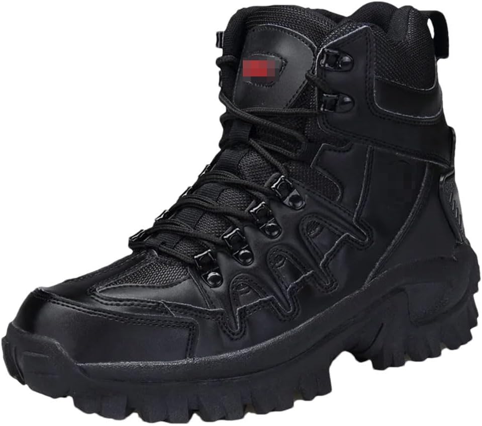 

Мужские тактические ботинки с боковой молнией, военные ботинки, противоскользящие ботинки до щиколотки, рабочая безопасная обувь, походные ботинки Suwequest, черный
