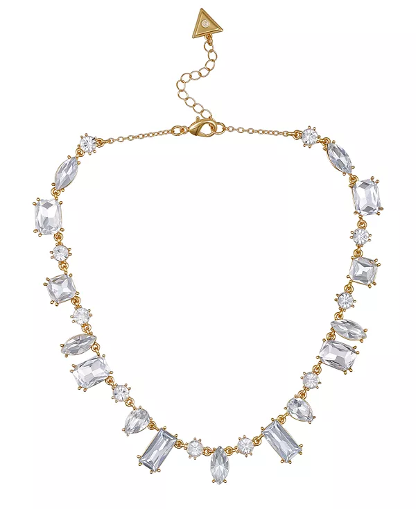 

Эффектные серебряные ожерелья из эпоксидного стекла и серебряных камней Guess, gold