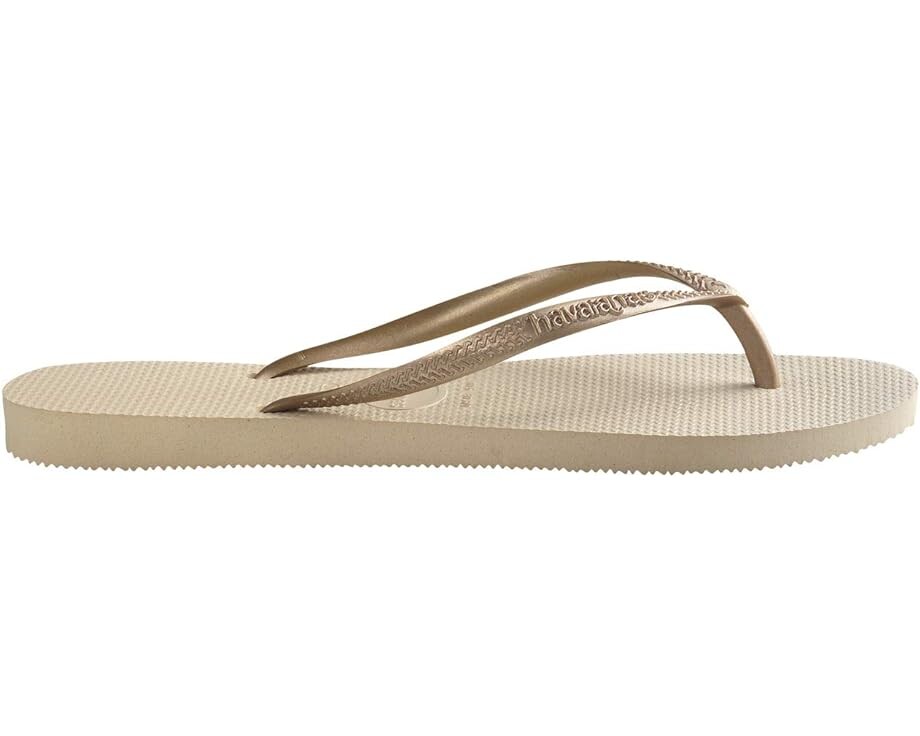 Сандалии Havaianas Slim Flip Flop, цвет Sand Grey/Light Golden — фото 2