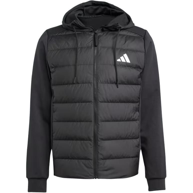 

Adidas With AdiClub Essentials Hybrid Down Hooded Jacket, Black