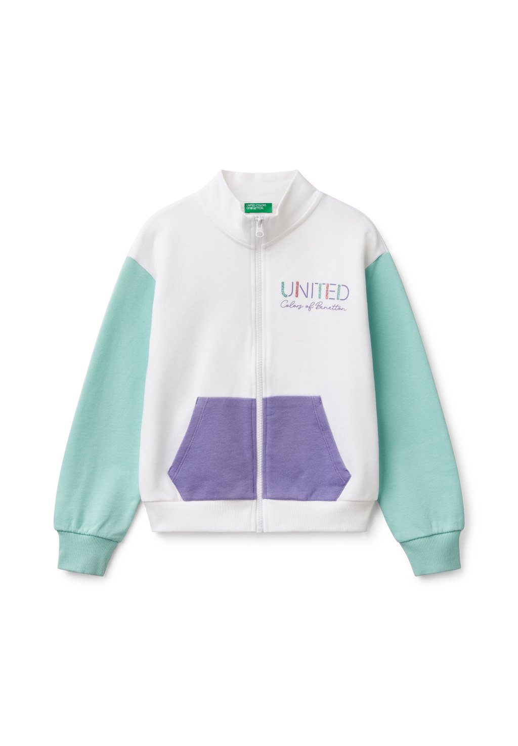 

Толстовка на молнии HIGH NECK WITH ZIPPER United Colors of Benetton, белый