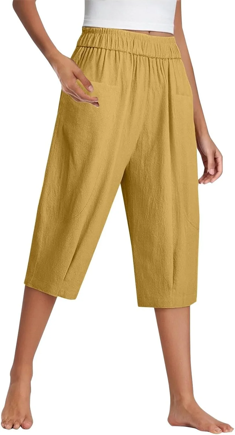 

Льняные брюки для женщин Plus Size, летние, свободные LCMTWX