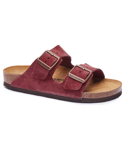 Кожаные тапочки Arizona BS Narrow fit Birkenstock, красный