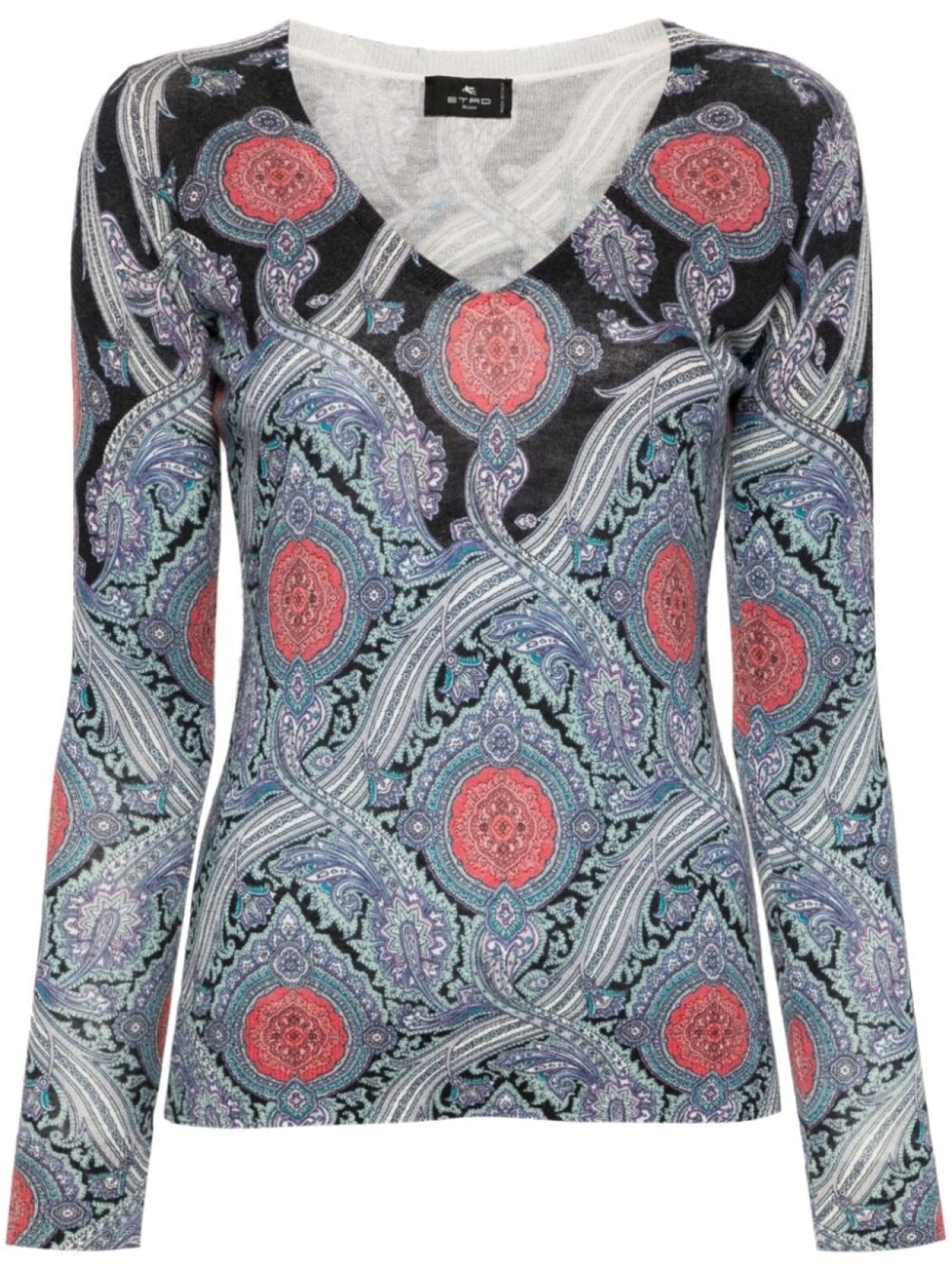 

ETRO свитер с узором пейсли, черный