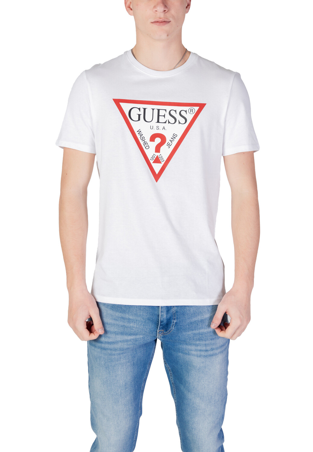 

Футболка мужская GUESS с принтом, белый