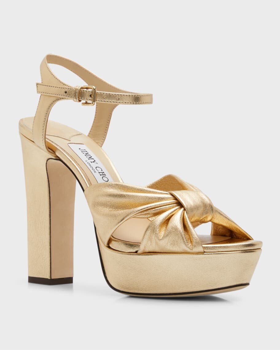 Металлизированные сандалии на платформе с ремешком на щиколотке Heloise Jimmy Choo — фото 3