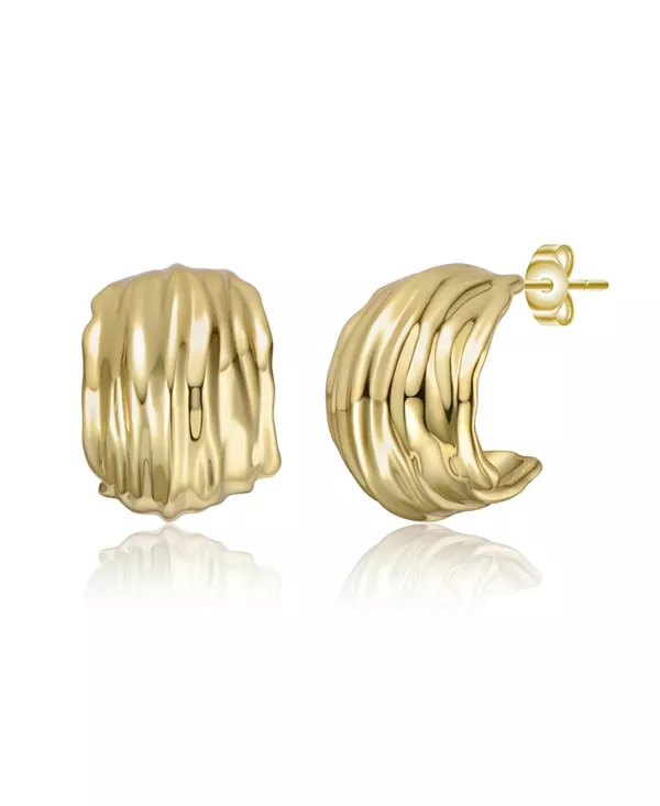 

Массивные серьги-кольца в стиле «корзинка» из белого золота или 14-каратного золота Rachel Glauber, gold