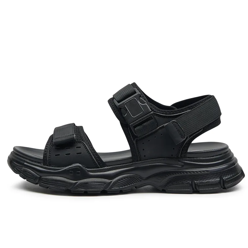 Пляжные сандалии на липучке для мужчин GOG, Black Height-Increasing 4cm-L0924073XHT