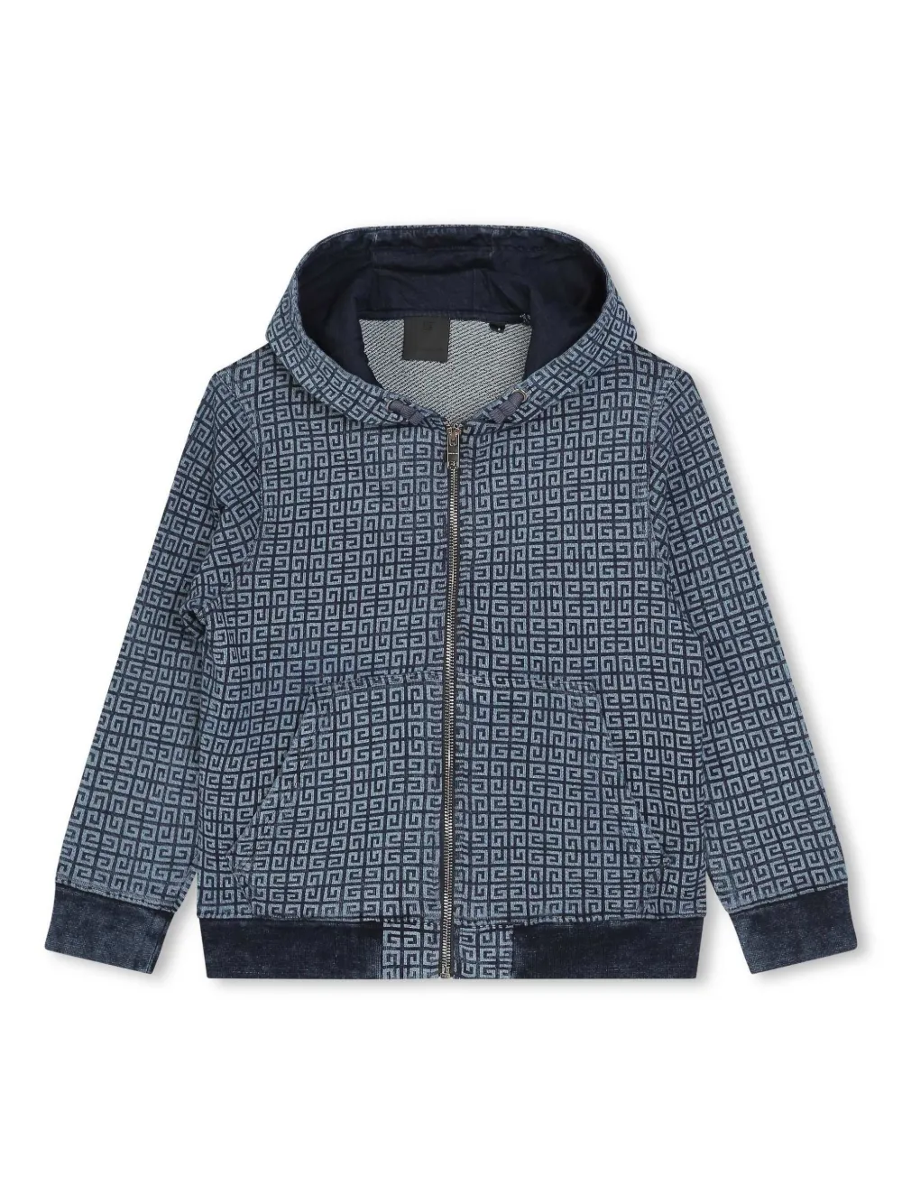 

Худи на молнии с логотипом 4G Givenchy Kids, синий