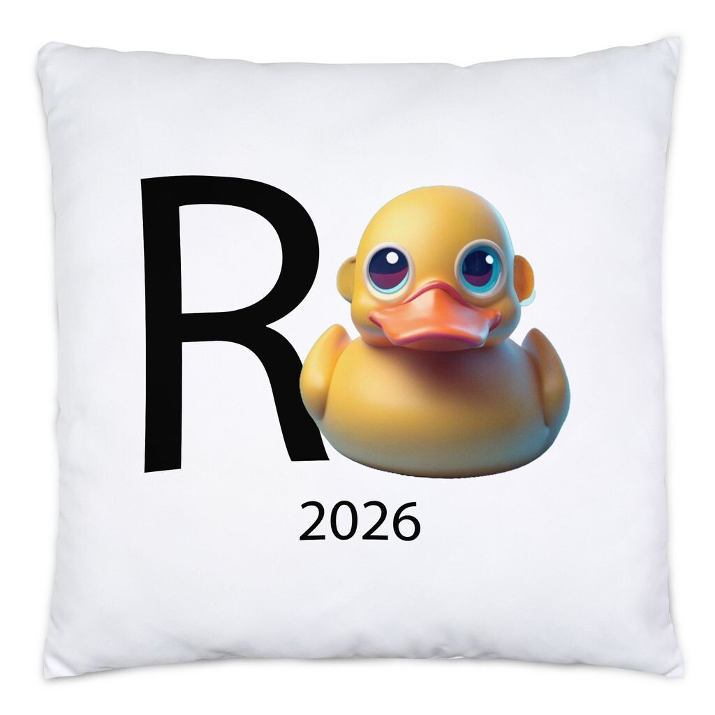 

Подушка R Duck 2026, включая наполнитель, подарок на пенсию, резиновая утка на пенсию, шутка Hey!Print