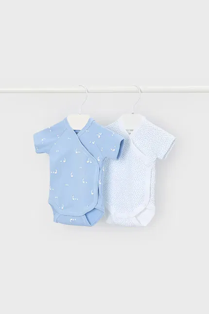 Боди с коротким рукавом 2 шт Mayoral Newborn, синий