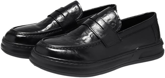 

Мужские кожаные туфли, оксфорды, дерби, лоферы, слипоны, платформа, протекторная подошва, нескользящие, удобные, для вождения, повседневные, деловые Zestrelax, черный