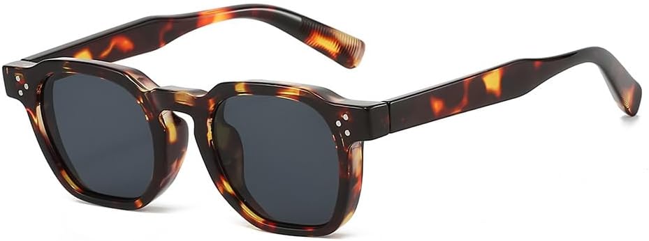 

Солнцезащитные очки в стиле ретро квадратной формы для женщин и мужчин, с маленькими линзами, модная толстая оправа, винтажный шик Azoxus, Tortoise Shell Frame / Black Lens