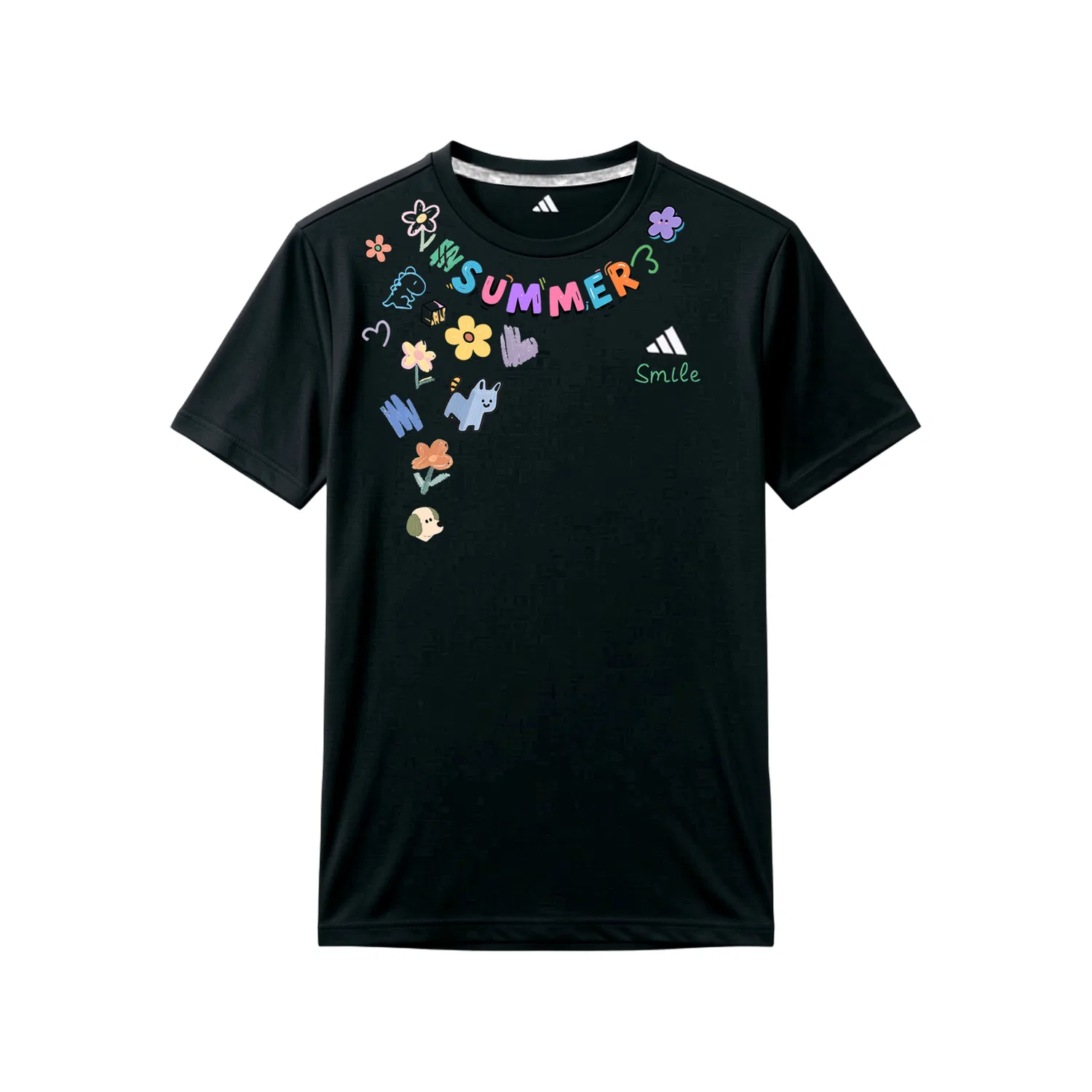 Футболка с круглым вырезом и коротким рукавом унисекс Black White Adidas — фото 3