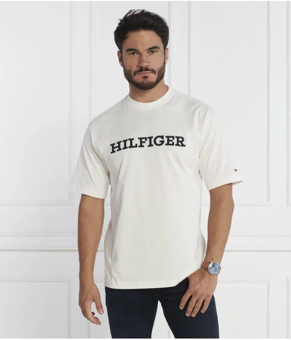 Футболка с монотипной вышивкой Relaxed fit Tommy Hilfiger, белый — фото 3