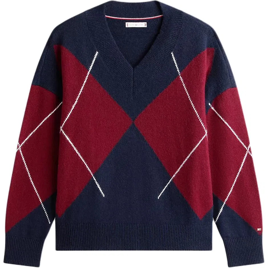 Свитер женский Marine Blue V-Neck Moderate Other Tommy Hilfiger