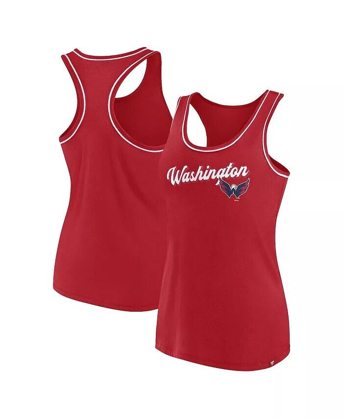 

Женская красная майка с круглым вырезом и логотипом Washington Capitals Wordmark Racerback Fanatics