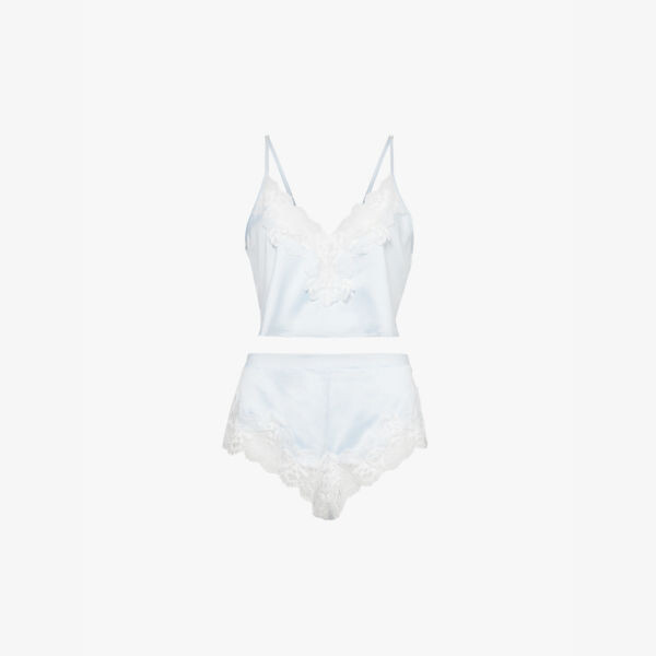 

Пижамный комплект Isabella из атласа с кружевной отделкой Bluebella, белый