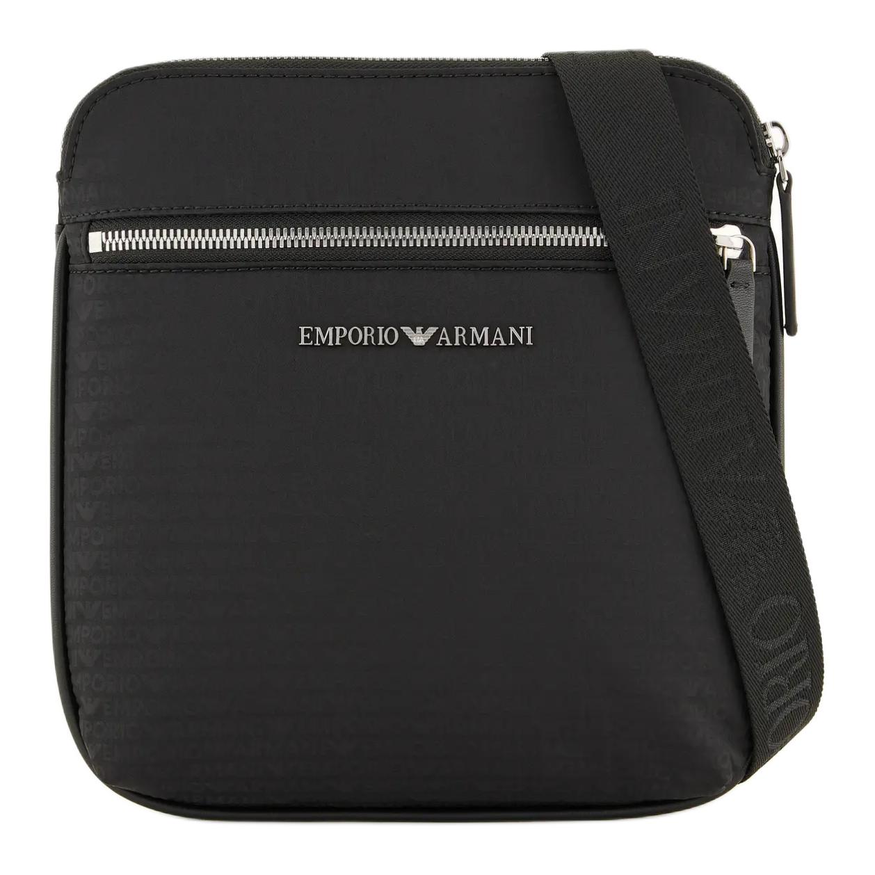 

Полиамидная наплечная сумка через плечо мужская черная EMPORIO ARMANI
