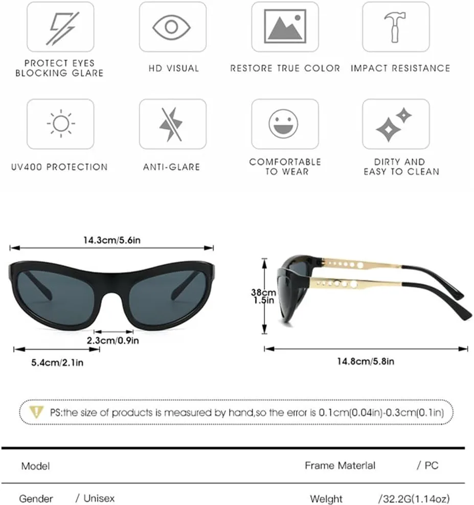 

Женские солнцезащитные очки LVTFCO «кошачий глаз»: модная универсальная металлическая оправа с вырезами, очки для активного отдыха и туризма с защитой от солнца, 6