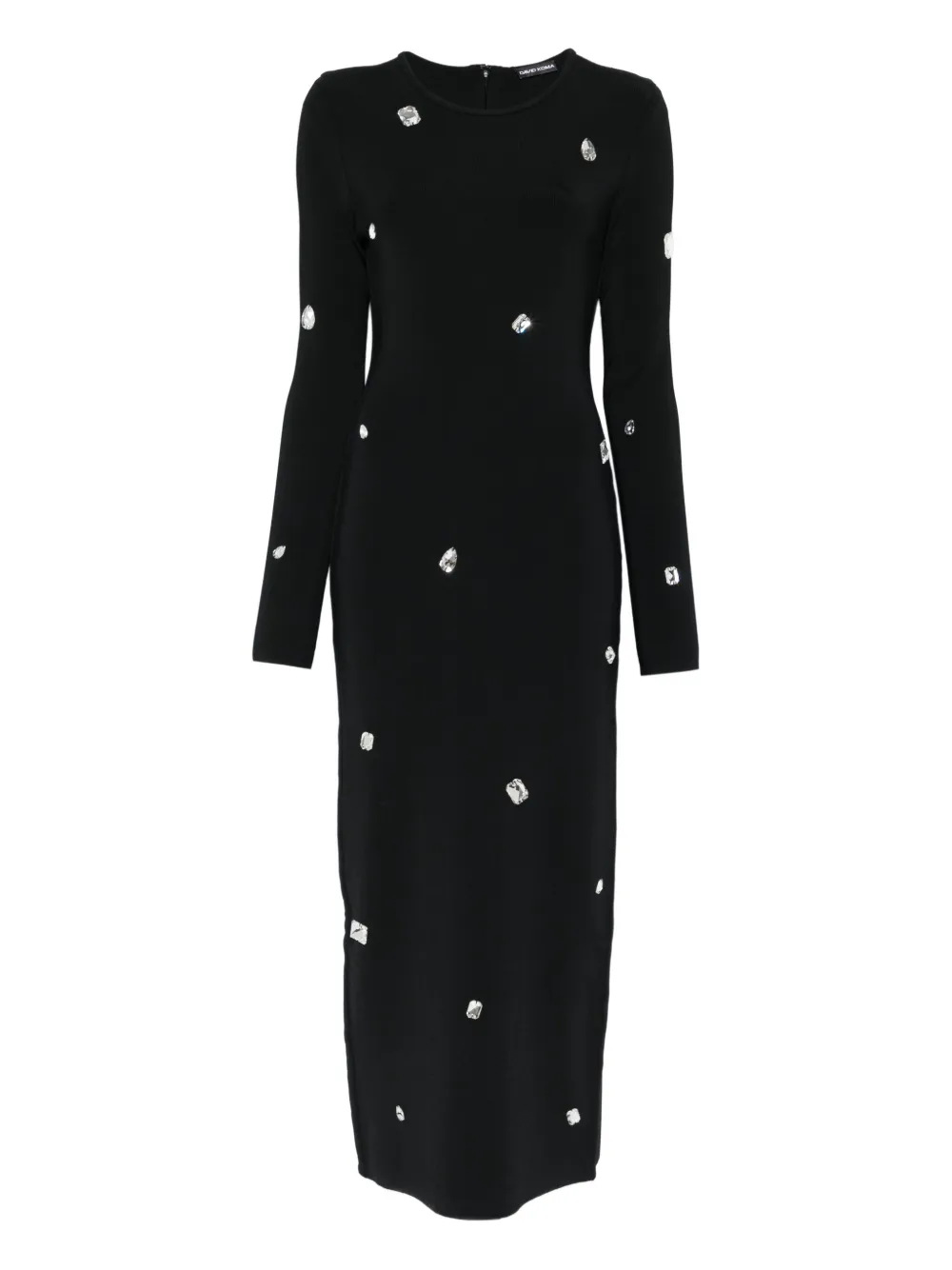 

Миди-платье, украшенное кристаллами David Koma, черный