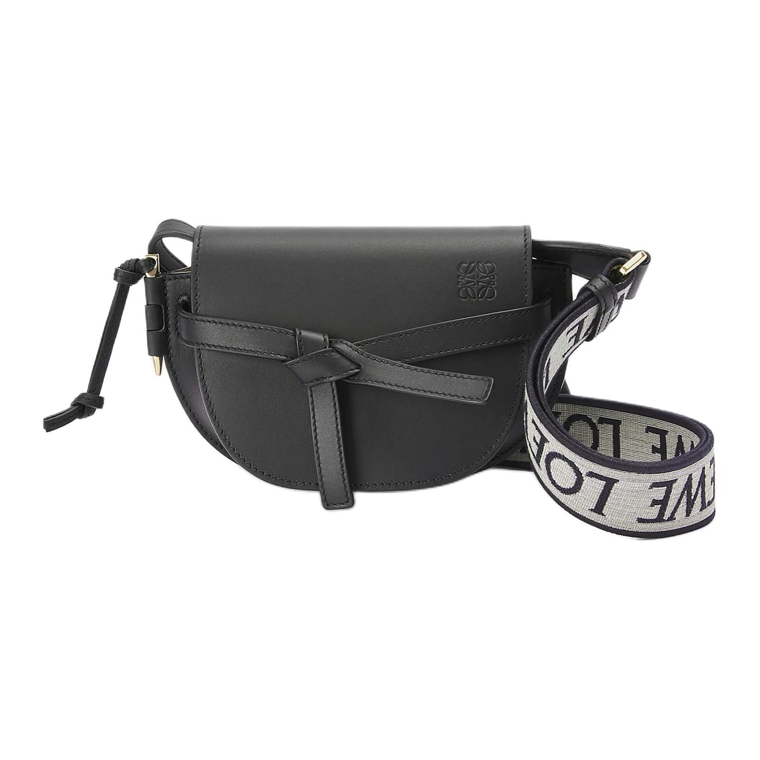 

LOEWE Сумка Mini Gate Dual Bag из мягкой телячьей кожи и жаккарда черного цвета