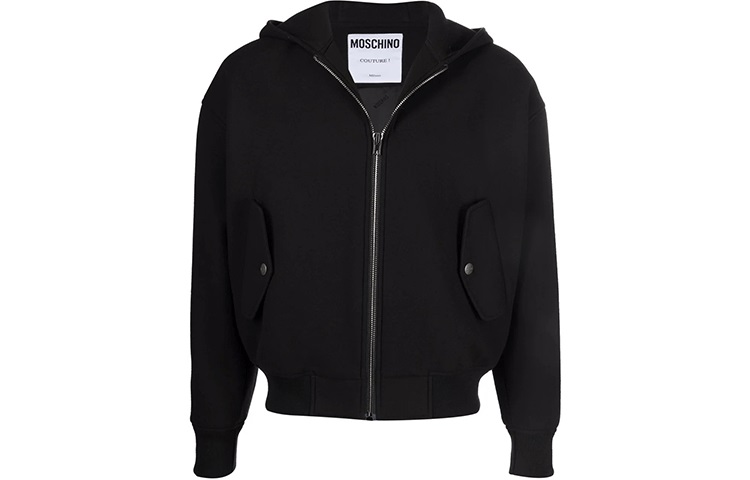 

MOSCHINO Толстовка с молнией и аппликацией логотипа, Black