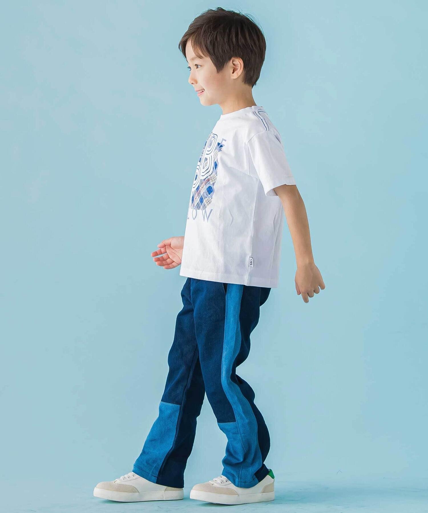 Футболка с коротким рукавом и клетчатым логотипом (95–150 см) BeBe Petits Pois Vert, White — фото 2
