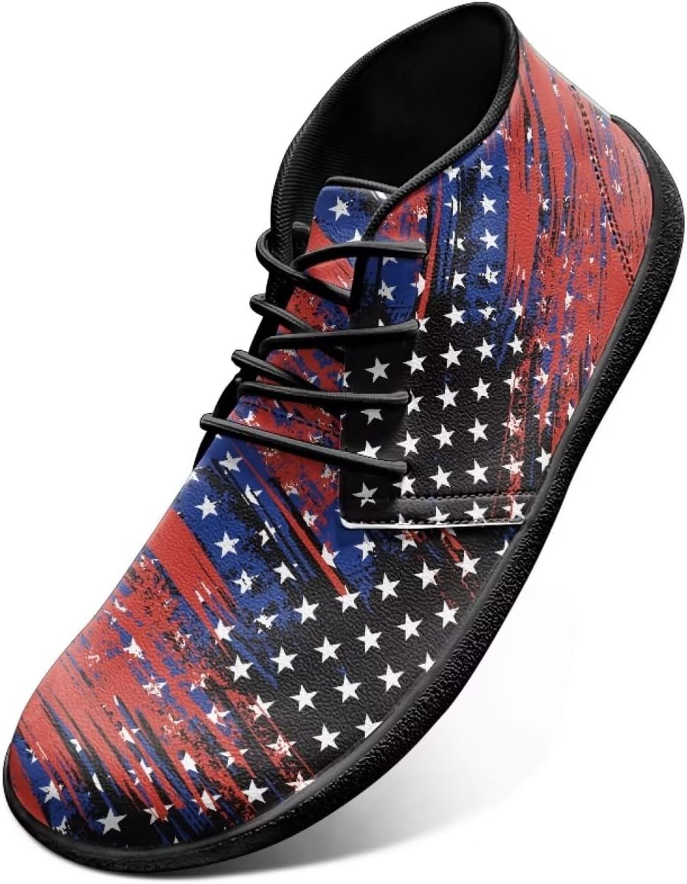 

Мужские кроссовки UNICEU с широкой носочной частью, босоножечный стиль, с американским флагом, патриотическая обувь, нулевая платформa, повседневные прогулочные кроссовки, легкие тренировочные и беговые кроссовки, American Flag Stars Stripes