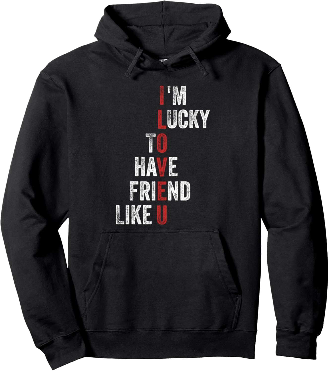 

Мне повезло иметь такого друга, как ты. Забавная юмористическая толстовка с надписями Funny Humorous Saying, черный