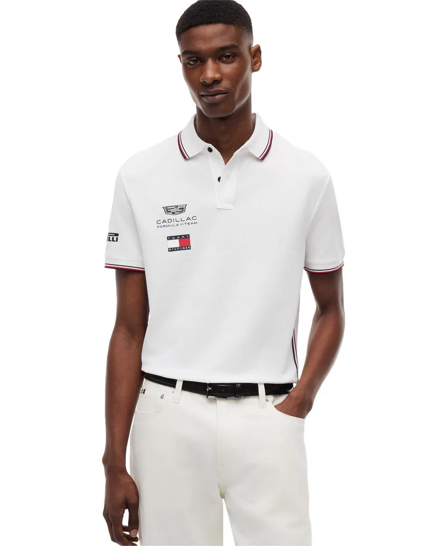 Мужская реплика поло Cadillac F1 с коротким рукавом Tommy Hilfiger, белый