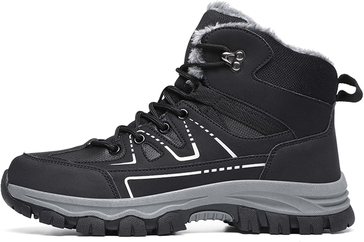 

Мужская обувь CanopyCasa, походные ботинки для мужчин, большие походные ботинки с плюшевой и утолщенной зимней подкладкой, походная обувь, спортивная обувь, черный