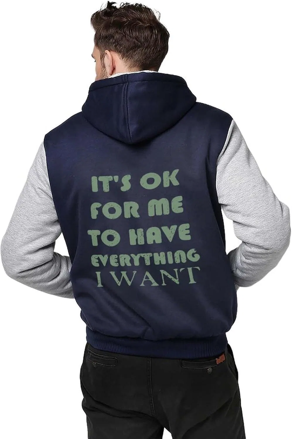 Толстовки OK For Me To Have Everything I Want для мужчин, толстые толстовки на молнии, флисовые толстовки, зимние теплые куртки — фото 2