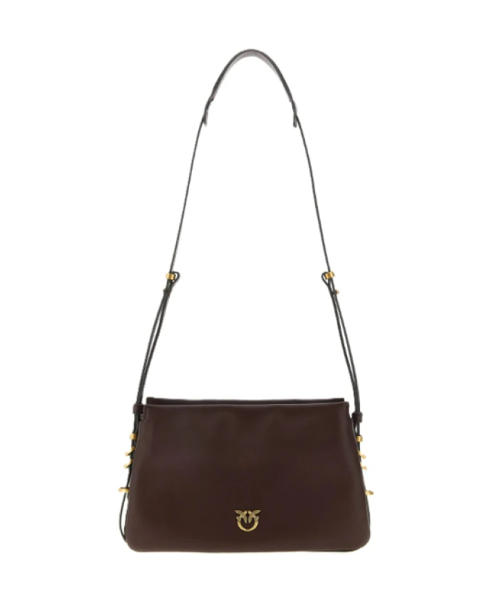 

Миниатюрная кожаная сумка через плечо Pinko, коричневый