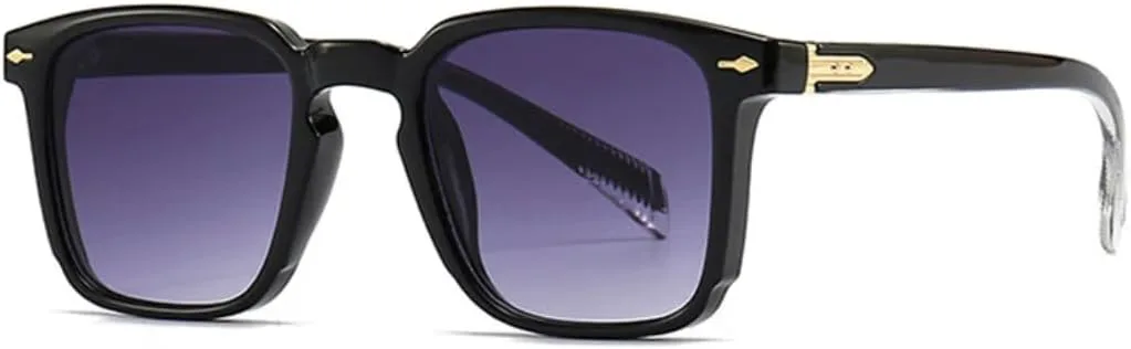 

Ретро-классические солнцезащитные очки для женщин и мужчин с защитой от УФ-излучения UV400, модные заклепки, градиентный дизайн TVTBBVV, Black Gray Gradient