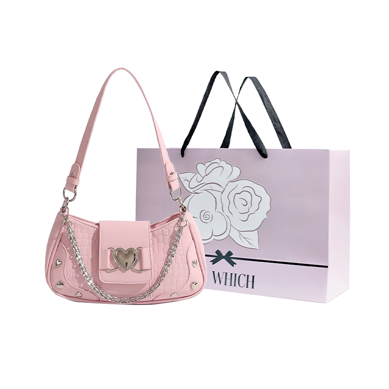 

Bywhich Кожаная сумка через плечо женская розовая, Pink-Moonlit Camellia Shopping Bag