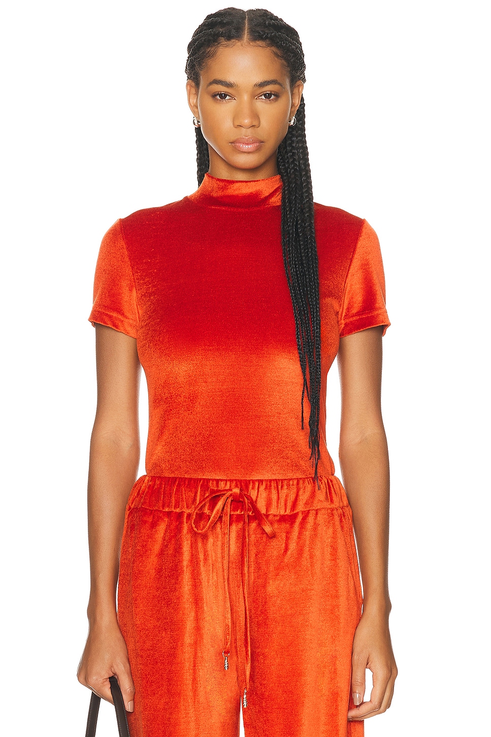 

Футболка Vik с воротником-стойкой Gabriela Hearst, Antelope Orange