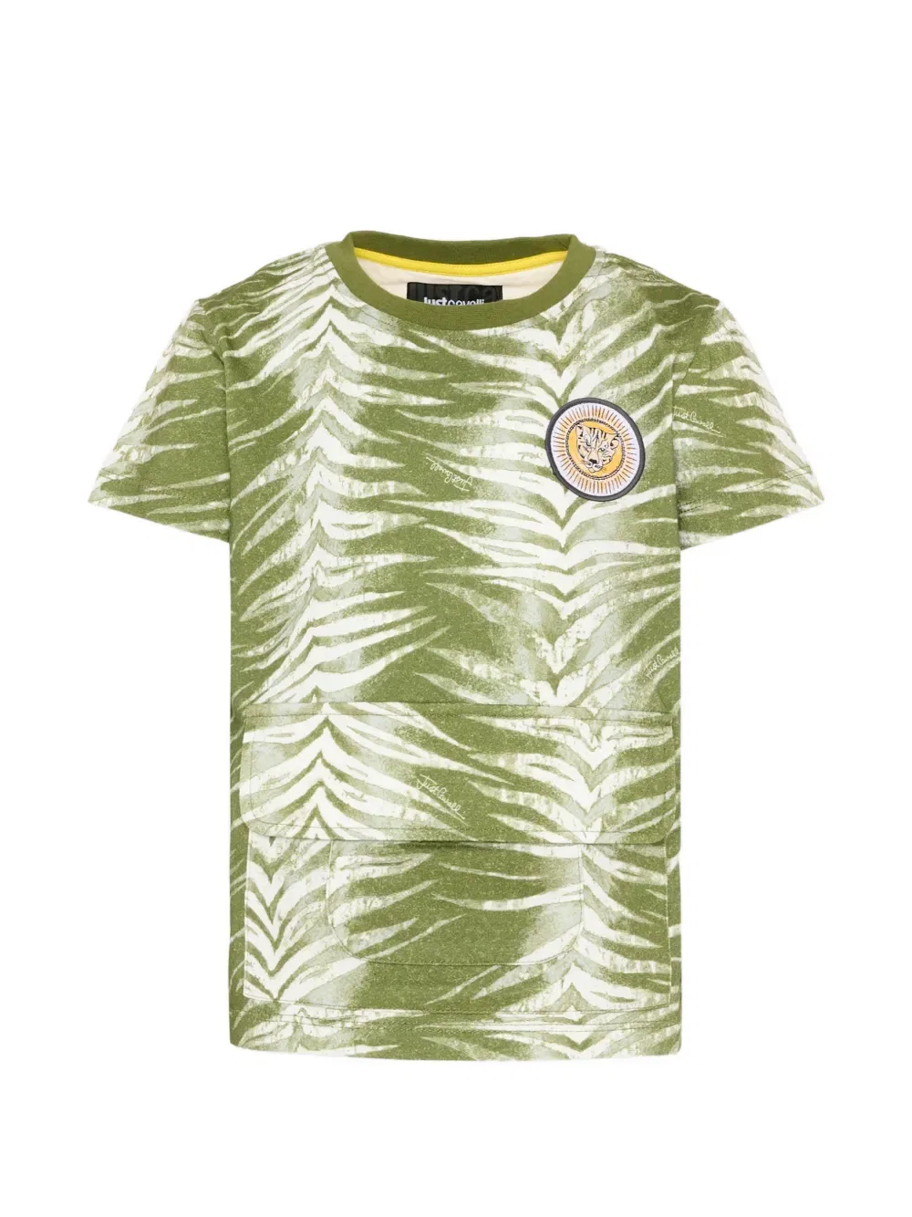 Футболка с аппликацией в виде зебры Just Cavalli Kids, зеленый